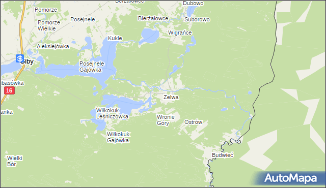 mapa Zelwa, Zelwa na mapie Targeo