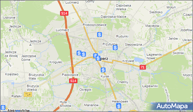 mapa Zgierz, Zgierz na mapie Targeo