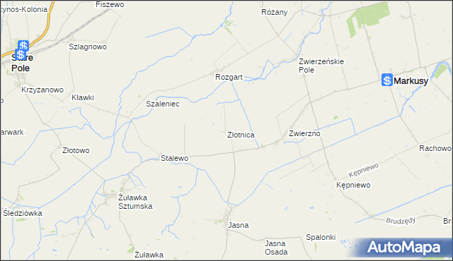 mapa Złotnica, Złotnica na mapie Targeo