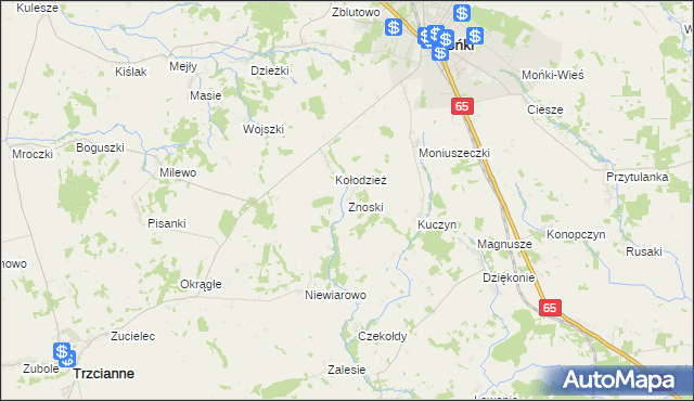 mapa Znoski, Znoski na mapie Targeo