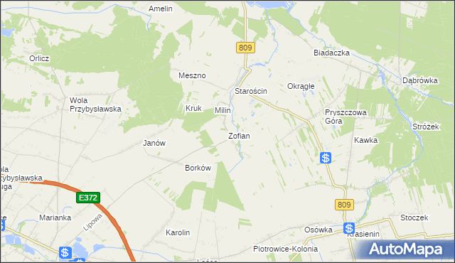 mapa Zofian, Zofian na mapie Targeo