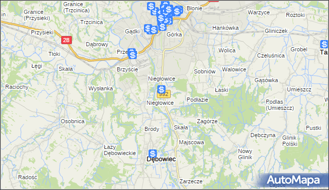mapa Żółków gmina Jasło, Żółków gmina Jasło na mapie Targeo