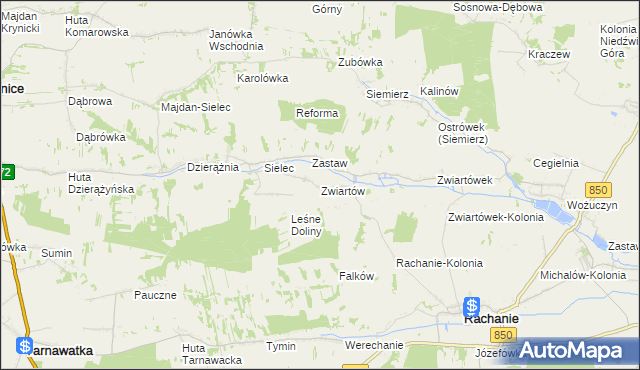 mapa Zwiartów, Zwiartów na mapie Targeo