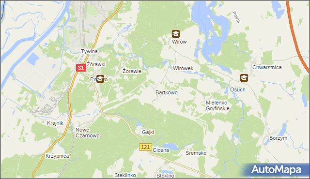 mapa Bartkowo, Bartkowo na mapie Targeo