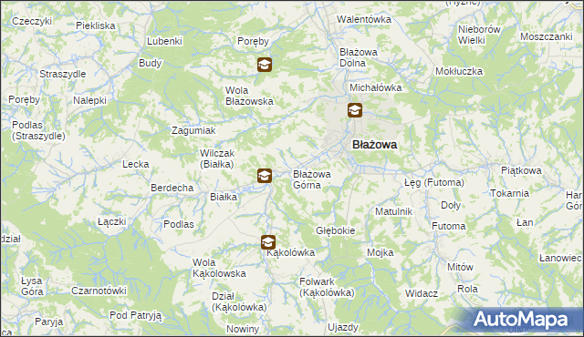 mapa Błażowa Górna, Błażowa Górna na mapie Targeo