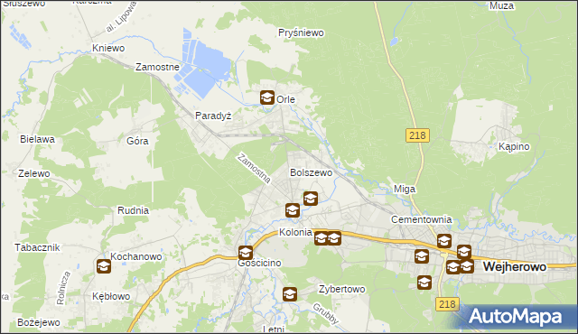 mapa Bolszewo, Bolszewo na mapie Targeo