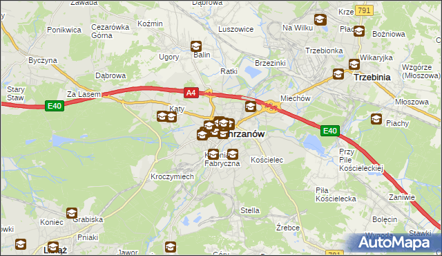 mapa Chrzanów, Chrzanów na mapie Targeo