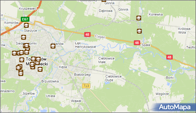 mapa Ciebłowice Małe, Ciebłowice Małe na mapie Targeo