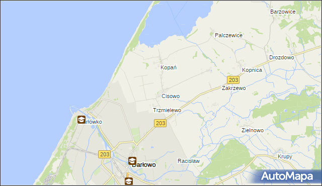 mapa Cisowo, Cisowo na mapie Targeo