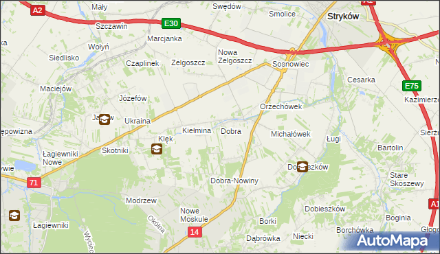 mapa Dobra gmina Stryków, Dobra gmina Stryków na mapie Targeo
