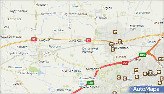 mapa Domaniewek Pierwszy, Domaniewek Pierwszy na mapie Targeo