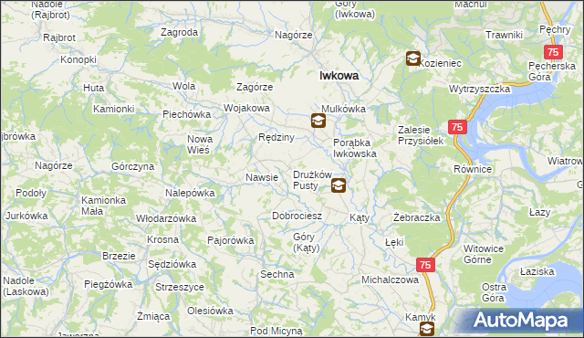 mapa Drużków Pusty, Drużków Pusty na mapie Targeo