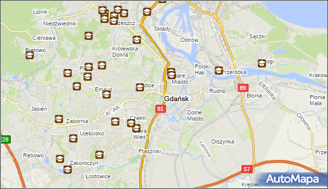 mapa Gdańska, Gdańsk na mapie Targeo