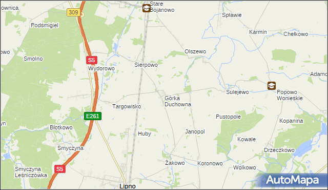 mapa Górka Duchowna, Górka Duchowna na mapie Targeo