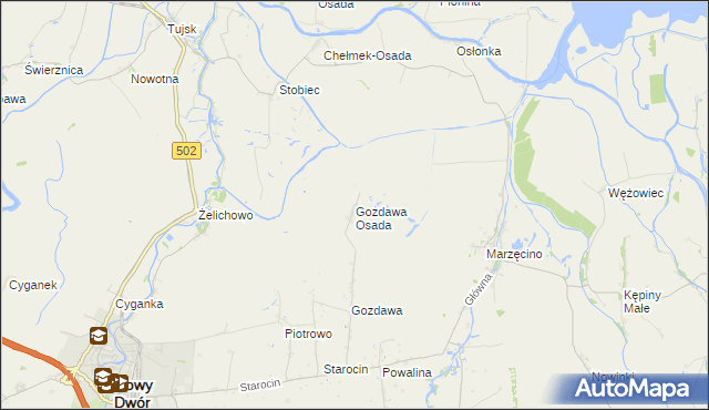 mapa Gozdawa Osada, Gozdawa Osada na mapie Targeo