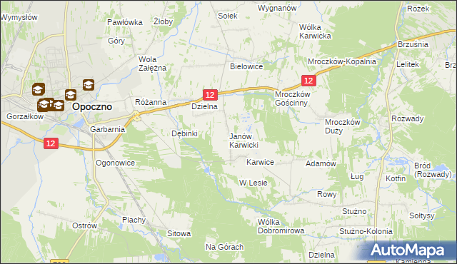 mapa Janów Karwicki, Janów Karwicki na mapie Targeo