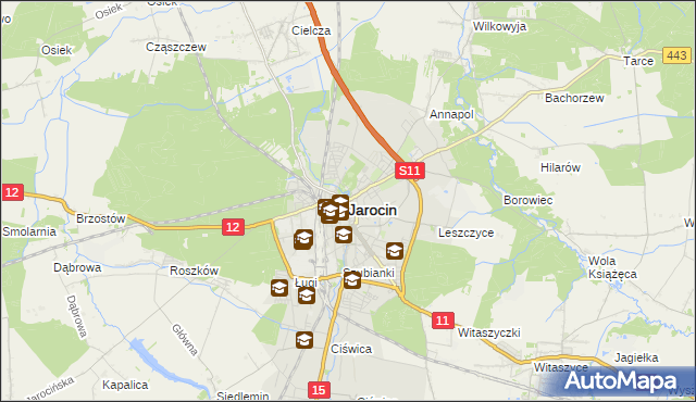 mapa Jarocin, Jarocin na mapie Targeo