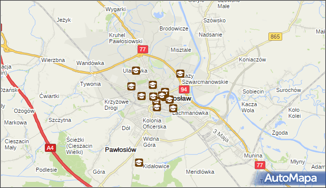 mapa Jarosławia, Jarosław na mapie Targeo