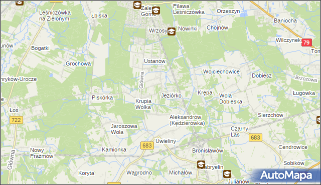 mapa Jeziórko gmina Prażmów, Jeziórko gmina Prażmów na mapie Targeo