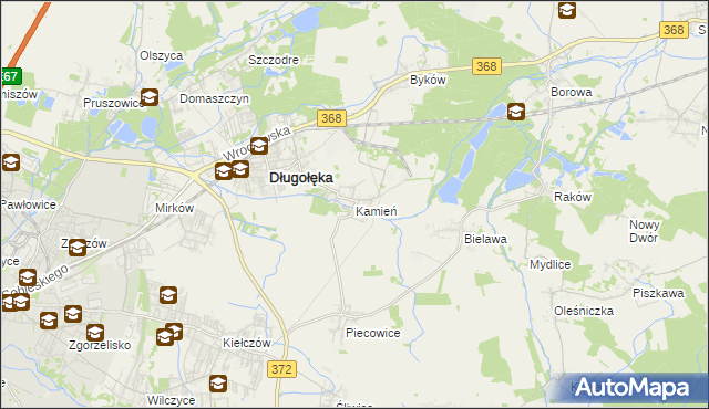 mapa Kamień gmina Długołęka, Kamień gmina Długołęka na mapie Targeo