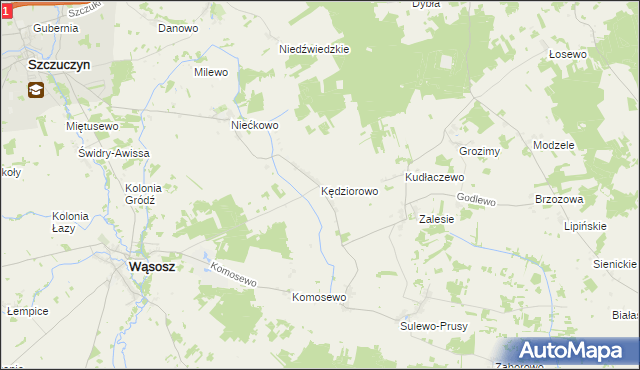 mapa Kędziorowo, Kędziorowo na mapie Targeo