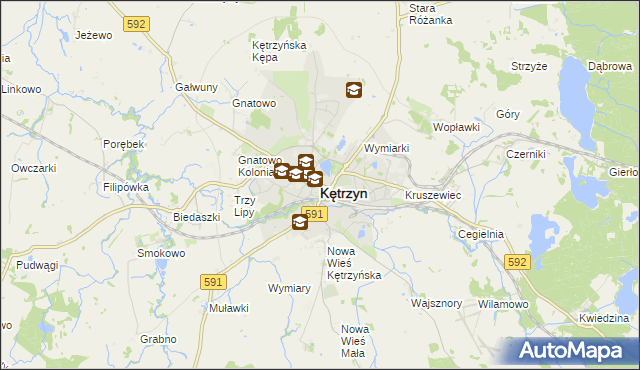 mapa Kętrzyn, Kętrzyn na mapie Targeo