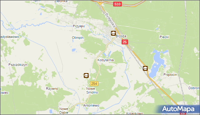 mapa Kobylarnia gmina Nowa Wieś Wielka, Kobylarnia gmina Nowa Wieś Wielka na mapie Targeo