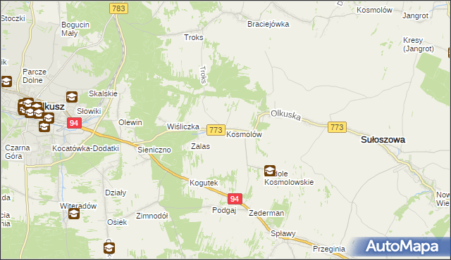 mapa Kosmolów, Kosmolów na mapie Targeo