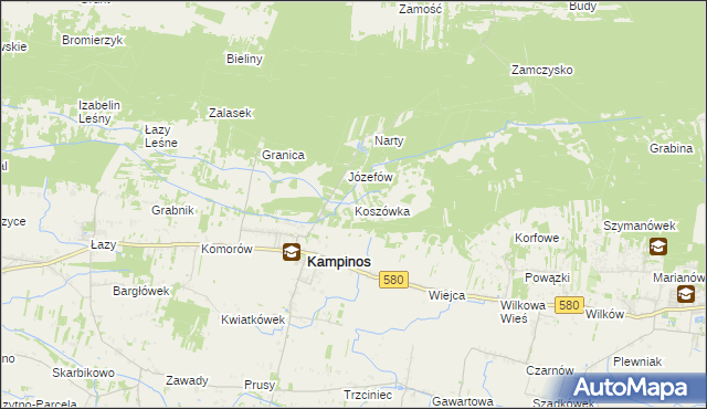 mapa Koszówka, Koszówka na mapie Targeo