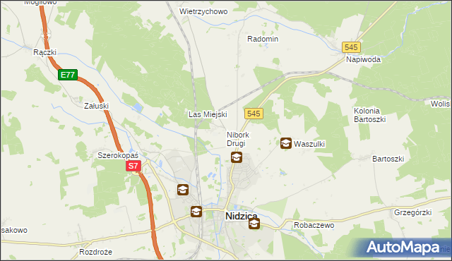 mapa Nibork Drugi, Nibork Drugi na mapie Targeo