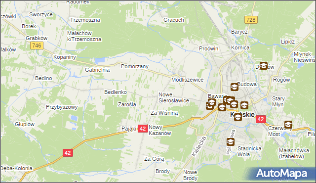 mapa Nowe Sierosławice, Nowe Sierosławice na mapie Targeo