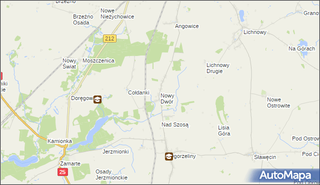 mapa Nowy Dwór gmina Chojnice, Nowy Dwór gmina Chojnice na mapie Targeo