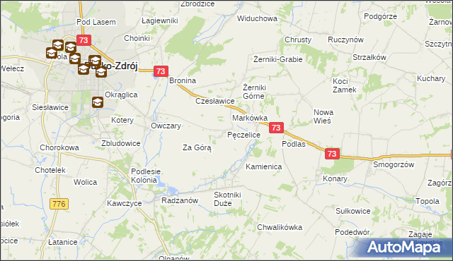 mapa Pęczelice, Pęczelice na mapie Targeo