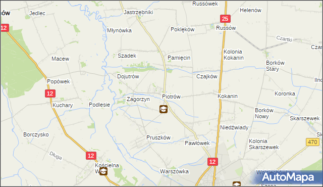 mapa Piotrów gmina Blizanów, Piotrów gmina Blizanów na mapie Targeo