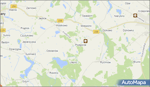 mapa Podgórze gmina Barlinek, Podgórze gmina Barlinek na mapie Targeo