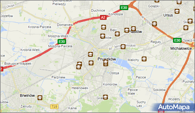 mapa Pruszków, Pruszków na mapie Targeo