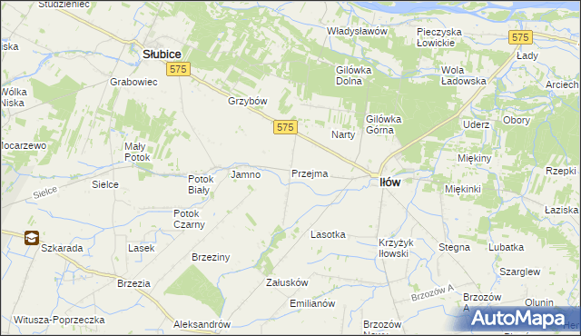 mapa Przejma gmina Iłów, Przejma gmina Iłów na mapie Targeo