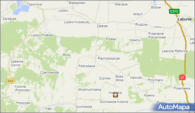 mapa Rachodoszcze, Rachodoszcze na mapie Targeo
