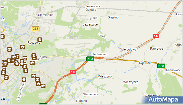 mapa Redzikowo, Redzikowo na mapie Targeo