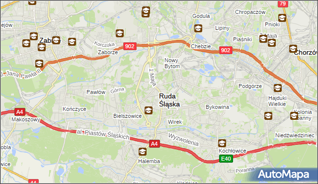 mapa Rudy Śląskiej, Ruda Śląska na mapie Targeo