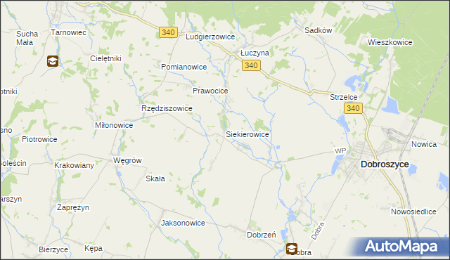 mapa Siekierowice, Siekierowice na mapie Targeo