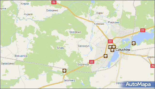 mapa Sieroczyn, Sieroczyn na mapie Targeo