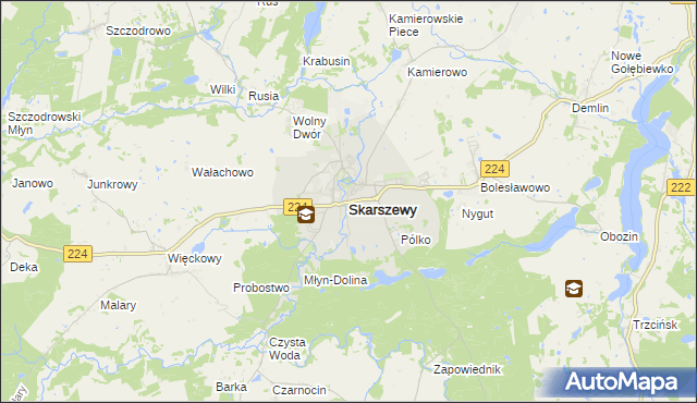 mapa Skarszewy powiat starogardzki, Skarszewy powiat starogardzki na mapie Targeo