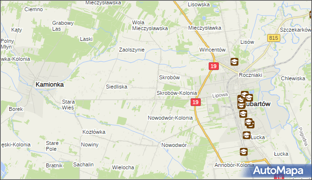 mapa Skrobów-Kolonia, Skrobów-Kolonia na mapie Targeo