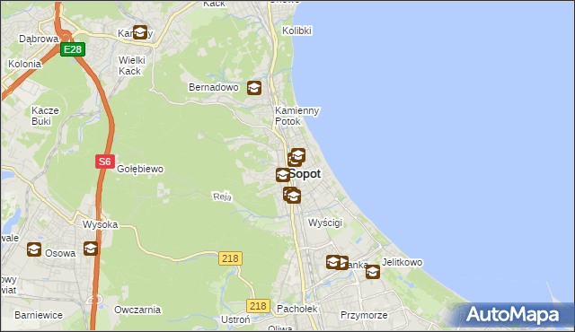mapa Sopotu, Sopot na mapie Targeo