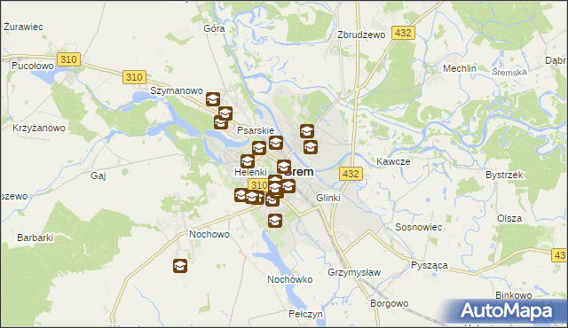 mapa Śrem, Śrem na mapie Targeo