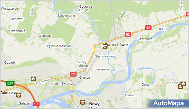 mapa Stanisławowo gmina Pomiechówek, Stanisławowo gmina Pomiechówek na mapie Targeo