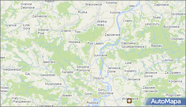 mapa Sukmanie, Sukmanie na mapie Targeo