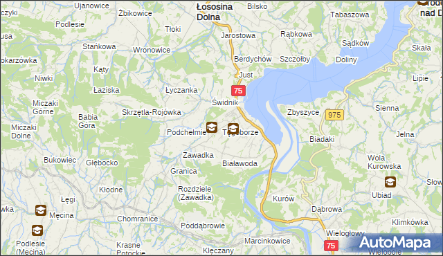mapa Tęgoborze, Tęgoborze na mapie Targeo
