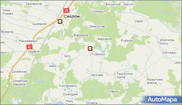 mapa Trzebicko, Trzebicko na mapie Targeo